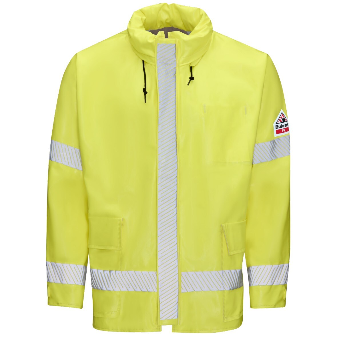 Bulwark Men's FR Hi-Visibility Rain Jacket in Yellow Green